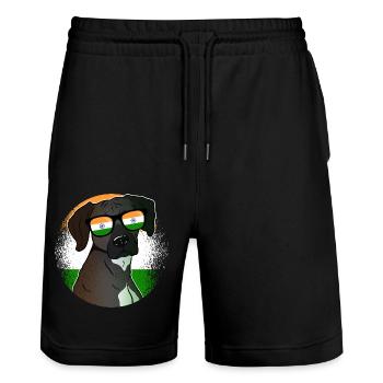 Indien - Stanley/Stella Unisex Bio Joggingshorts Trainer  - Schwarz - Vorne - Nik (191cm) & Marisol (170cm)