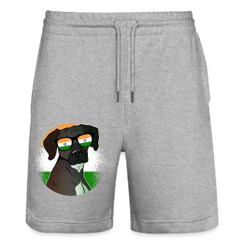 Inde - Short de jogging bio TRAINER Stanley/Stella unisexe - gris chiné - Devant - Nik (191cm) & Marisol (170cm)