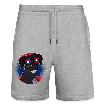 Laos - Stanley/Stella Unisex Bio Joggingshorts Trainer  - Grau meliert - Vorne - Nik (191cm) & Marisol (170cm)
