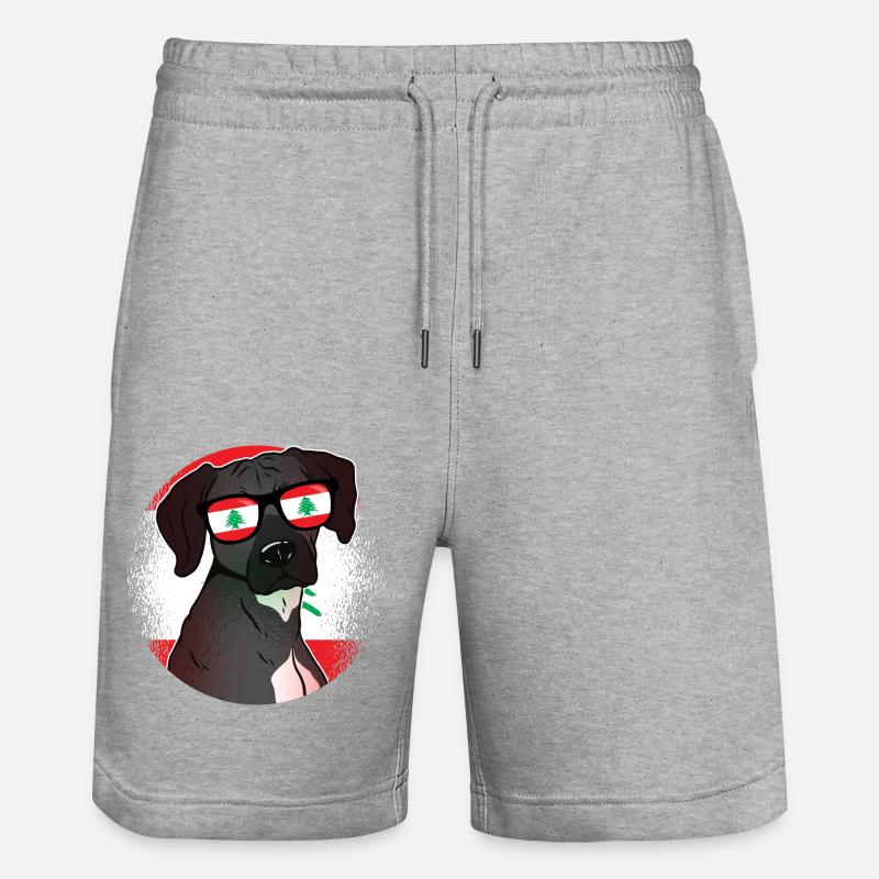 Libanon - Stanley/Stella Unisex Bio Joggingshorts Trainer  - Grau meliert