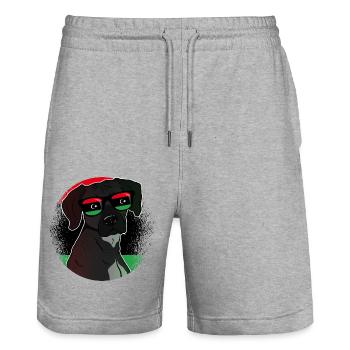 Libyen - Stanley/Stella Unisex Bio Joggingshorts Trainer  - Grau meliert - Vorne - Nik (191cm) & Marisol (170cm)