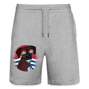 Kiribati - Stanley/Stella Unisex Bio Joggingshorts Trainer  - Grau meliert - Vorne - Nik (191cm) & Marisol (170cm)