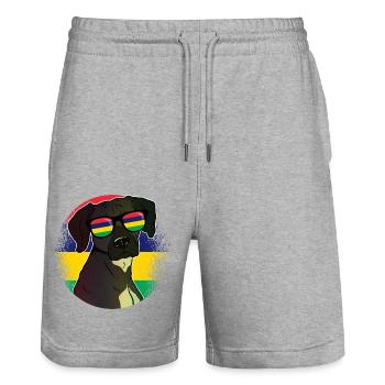 Mauritanie - Short de jogging bio TRAINER Stanley/Stella unisexe - gris chiné - Devant - Nik (191cm) & Marisol (170cm)