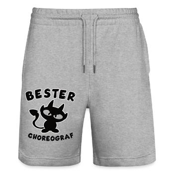 cooles bester Choreograf Design - Stanley/Stella Unisex Bio Joggingshorts Trainer  - Grau meliert - Vorne - Nik (191cm) & Marisol (170cm)