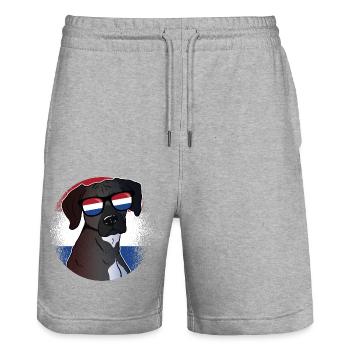 Antilles néerlandaises - Short de jogging bio TRAINER Stanley/Stella unisexe - gris chiné - Devant - Nik (191cm) & Marisol (170cm)