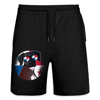 Panama - Stanley/Stella Trainer Unisex Organic Jogging Shorts - black - Front - Nik (191cm) & Marisol (170cm)