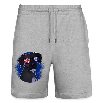 Saint Helena - Stanley/Stella Trainer Unisex Organic Jogging Shorts - heather grey - Front - Nik (191cm) & Marisol (170cm)
