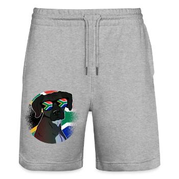 Südafrika - Stanley/Stella Unisex Bio Joggingshorts Trainer  - Grau meliert - Vorne - Nik (191cm) & Marisol (170cm)