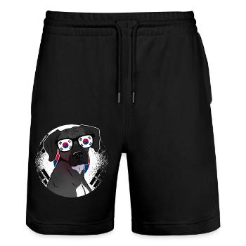 Corée du Sud - Short de jogging bio TRAINER Stanley/Stella unisexe - noir - Devant - Nik (191cm) & Marisol (170cm)