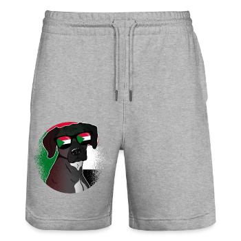 Soudan - Short de jogging bio TRAINER Stanley/Stella unisexe - gris chiné - Devant - Nik (191cm) & Marisol (170cm)
