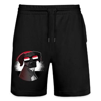 Jemen - Stanley/Stella Unisex Bio Joggingshorts Trainer  - Schwarz - Vorne - Nik (191cm) & Marisol (170cm)