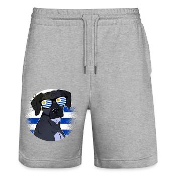 Uruguay - Stanley/Stella Unisex Bio Joggingshorts Trainer  - Grau meliert - Vorne - Nik (191cm) & Marisol (170cm)