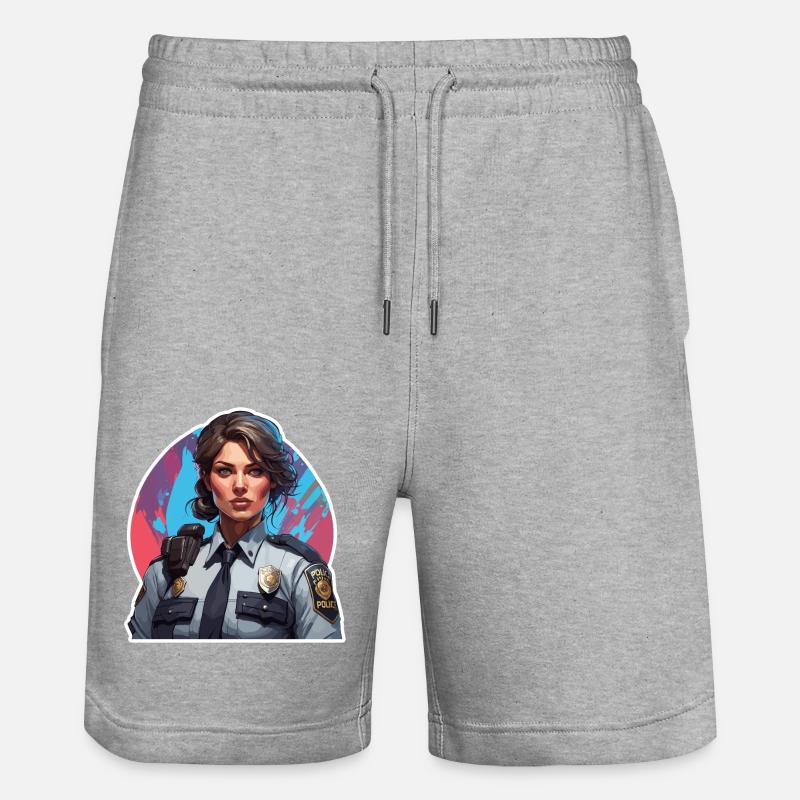 Polizei / Einsatz / Beruf / Job / Einsatzkräfte - Stanley/Stella Unisex Bio Joggingshorts Trainer  - Grau meliert