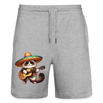 Cinco de Mayo Cartoon Ragdoll Katze - Stanley/Stella Unisex Bio Joggingshorts Trainer  - Grau meliert - Vorne - Nik (191cm) & Marisol (170cm)