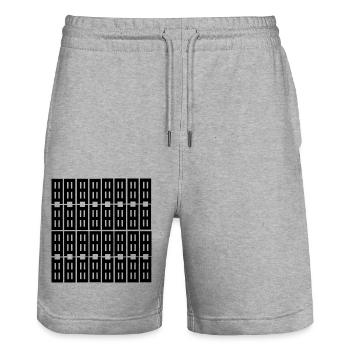 ce design unique - Short de jogging bio TRAINER Stanley/Stella unisexe - gris chiné - Devant - Nik (191cm) & Marisol (170cm)