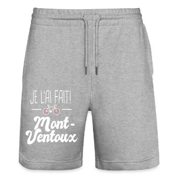 je l'ai fait Mont Ventoux Cadeau anniversaire vélo - Short de jogging bio TRAINER Stanley/Stella unisexe - gris chiné - Devant - Nik (191cm) & Marisol (170cm)