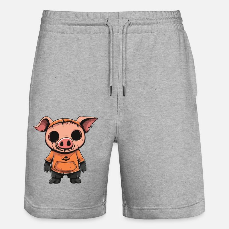 Cochon Halloween Zombie - Short de jogging bio TRAINER Stanley/Stella unisexe - gris chiné