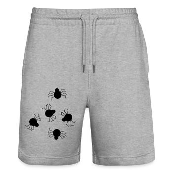 Halloween Kostüm Halloween T-shirt Spinne schwarz - Stanley/Stella Unisex Bio Joggingshorts Trainer  - Grau meliert - Vorne - Nik (191cm) & Marisol (170cm)