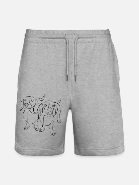 Mäyräkoira, mäyräkoira, mäyräkoira, lankakarvainen mäyräkoiran viivataide - Stanley/Stella Trainer unisex luomu-collegeshortsit - harmaasävyinen