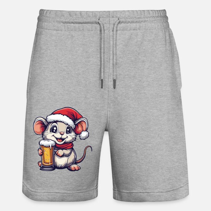 Bière de Noël Mouse - Short de jogging bio TRAINER Stanley/Stella unisexe - gris chiné