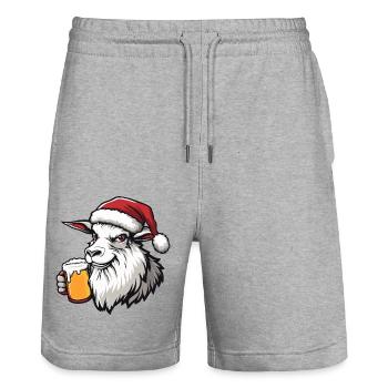 Bière de Noël Mountain Goat - Short de jogging bio TRAINER Stanley/Stella unisexe - gris chiné - Devant - Nik (191cm) & Marisol (170cm)