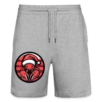 Crabe homard Animal de Noël - Short de jogging bio TRAINER Stanley/Stella unisexe - gris chiné - Devant - Nik (191cm) & Marisol (170cm)