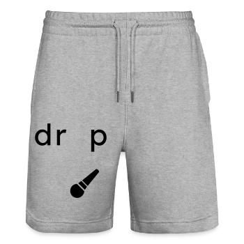 Drop the Microphone Geschenk - Stanley/Stella Unisex Bio Joggingshorts Trainer  - Grau meliert - Vorne - Nik (191cm) & Marisol (170cm)