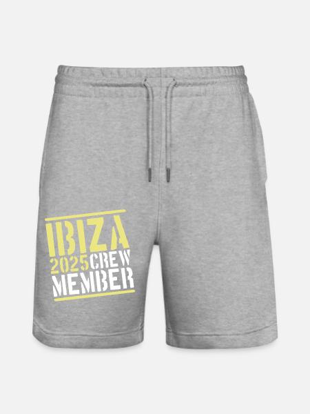 Ibiza 2025 Crew - Stanley/Stella Trainer Unisex Organic Jogging Shorts - heather grey