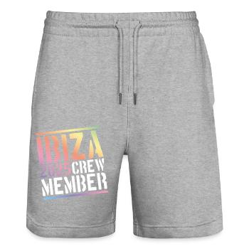 Ibiza 2025 Crew Bunt - Stanley/Stella Unisex Bio Joggingshorts Trainer  - Grau meliert - Vorne - Nik (191cm) & Marisol (170cm)