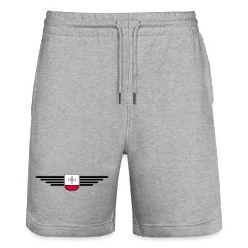 Malta T-Shirt – Für Insel-Fans - Stanley/Stella Unisex Bio Joggingshorts Trainer  - Grau meliert - Vorne - Nik (191cm) & Marisol (170cm)