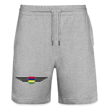 Mauritius T-Shirt – Island Fans & Lovers - Stanley/Stella Trainer Unisex Organic Jogging Shorts - heather grey - Front - Nik (191cm) & Marisol (170cm)