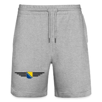 T-Shirt Bosnie-Herzégovine - Short de jogging bio TRAINER Stanley/Stella unisexe - gris chiné - Devant - Nik (191cm) & Marisol (170cm)