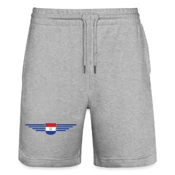 Paraguay Fan T-Shirt - Stanley/Stella Unisex Bio Joggingshorts Trainer  - Grau meliert - Vorne - Nik (191cm) & Marisol (170cm)