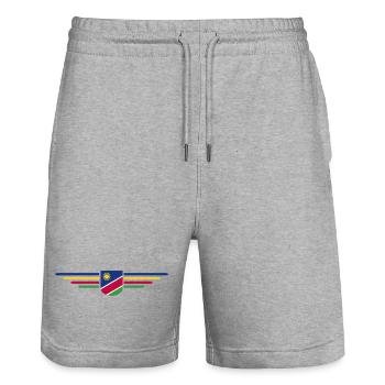 T-shirt Namibie pour les fans et les voyageurs - Short de jogging bio TRAINER Stanley/Stella unisexe - gris chiné - Devant - Nik (191cm) & Marisol (170cm)