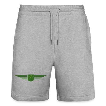 Adygea Design – Stylish for fans of the region - Stanley/Stella Trainer Unisex Organic Jogging Shorts - heather grey - Front - Nik (191cm) & Marisol (170cm)