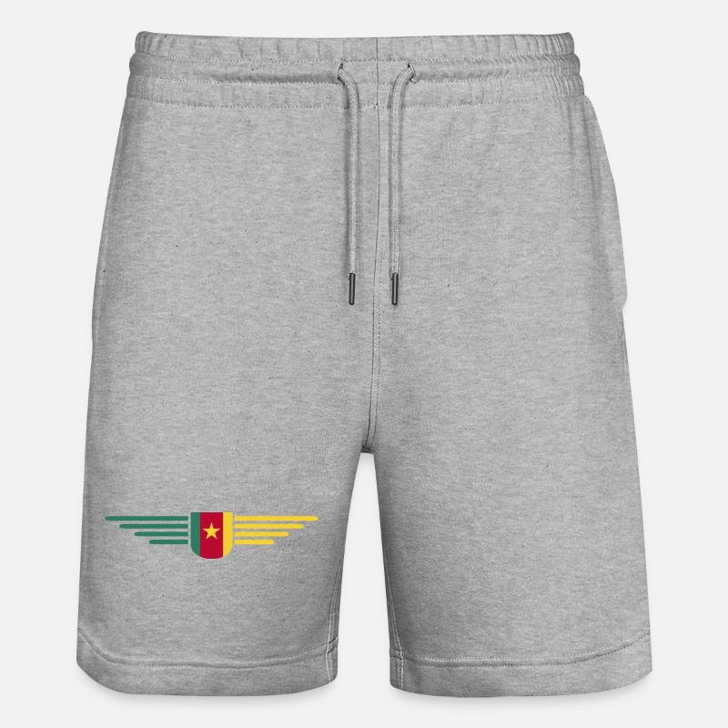 Cameroon Design – Pride and Diversity - Stanley/Stella Trainer Unisex Organic Jogging Shorts - heather grey
