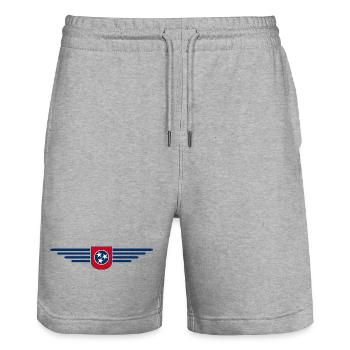 T-shirt de fan du Tennessee – Musique et amour de la maison - Short de jogging bio TRAINER Stanley/Stella unisexe - gris chiné - Devant - Nik (191cm) & Marisol (170cm)