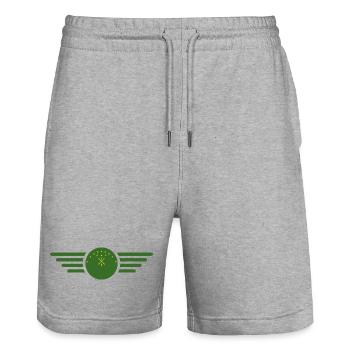 J’aime Adygea, T-shirt design de style élégance - Short de jogging bio TRAINER Stanley/Stella unisexe - gris chiné - Devant - Nik (191cm) & Marisol (170cm)