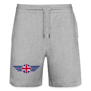 Ich liebe Vereinigtes Königreich, Eleganz Stil - Stanley/Stella Unisex Bio Joggingshorts Trainer  - Grau meliert - Vorne - Nik (191cm) & Marisol (170cm)