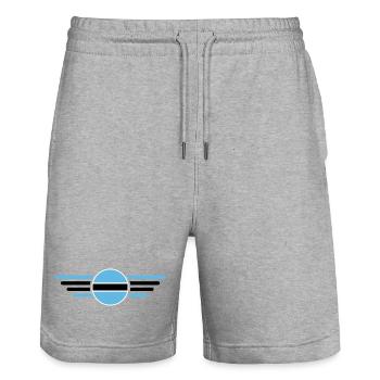 J’aime le Botswana, T-shirt design de style élégance - Short de jogging bio TRAINER Stanley/Stella unisexe - gris chiné - Devant - Nik (191cm) & Marisol (170cm)