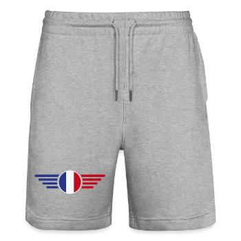 J’aime la France Elegance Style Design T-Shirt - Short de jogging bio TRAINER Stanley/Stella unisexe - gris chiné - Devant - Nik (191cm) & Marisol (170cm)