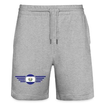 J’aime le Salvador Design T-Shirt - Short de jogging bio TRAINER Stanley/Stella unisexe - gris chiné - Devant - Nik (191cm) & Marisol (170cm)