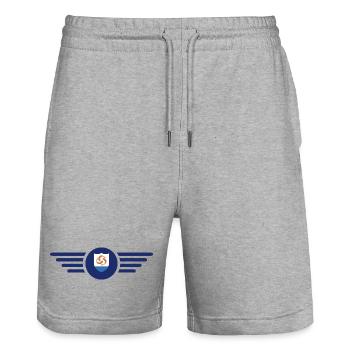 Ich liebe Anguilla, Eleganz Stil Design T-Shirt - Stanley/Stella Unisex Bio Joggingshorts Trainer  - Grau meliert - Vorne - Nik (191cm) & Marisol (170cm)