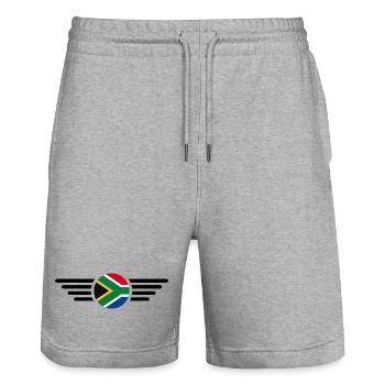Süd Afrika 2 - Stanley/Stella Unisex Bio Joggingshorts Trainer  - Grau meliert - Vorne - Nik (191cm) & Marisol (170cm)