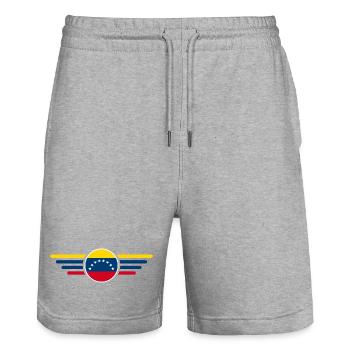 Venezuela Style Design T-Shirt - Stanley/Stella Trainer Unisex Organic Jogging Shorts - heather grey - Front - Nik (191cm) & Marisol (170cm)