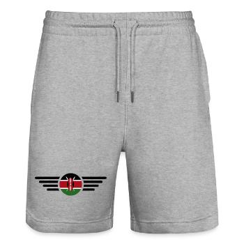Ich liebe Kenia, Eleganz Stil Design T-Shirt - Stanley/Stella Unisex Bio Joggingshorts Trainer  - Grau meliert - Vorne - Nik (191cm) & Marisol (170cm)