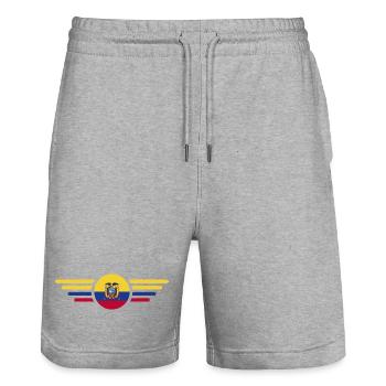 J’aime l’Équateur Design T-Shirt - Short de jogging bio TRAINER Stanley/Stella unisexe - gris chiné - Devant - Nik (191cm) & Marisol (170cm)