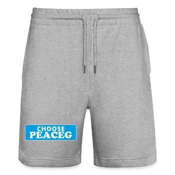 Choose peace - Wähle den Frieden - Stanley/Stella Unisex Bio Joggingshorts Trainer  - Grau meliert - Vorne - Nik (191cm) & Marisol (170cm)
