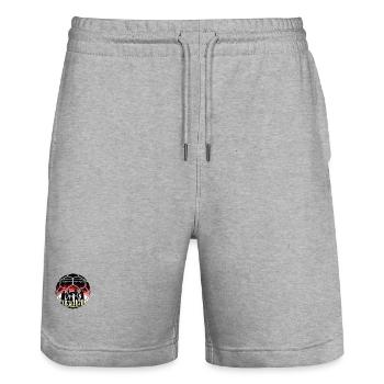 Soccer Team Deutschland Emblem - Stanley/Stella Unisex Bio Joggingshorts Trainer  - Grau meliert - Vorne - Nik (191cm) & Marisol (170cm)