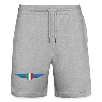 Rom Italien Fan Design T Shirt Outfit - Stanley/Stella Unisex Bio Joggingshorts Trainer  - Grau meliert - Vorne - Nik (191cm) & Marisol (170cm)